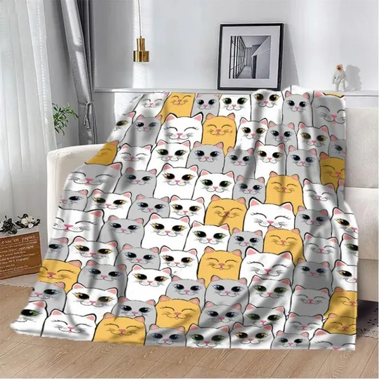 Плед 3D Кошачий бум оранжевый 20222335_B 10617 135х160 см Ціна