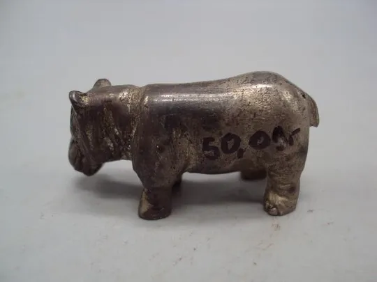 Фигура миниатюра статуэтка бегемот гиппопотам серебро 925 проба вес 50,18 г высота 2,1 см №14426 Характеристики