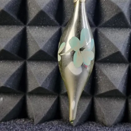 фото, Елочная игрушка "серебряная сосулька с цветком" , ссср