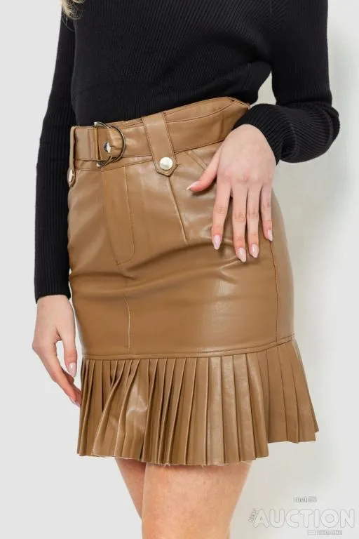 Юбка из экокожи, цвет бежевый, 186R6722 З аукціону