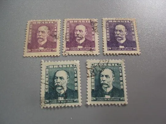 марки Бразилия 1954 стандарт личности Жоаким Муртиньо лот 5 шт гаш №3604 Ціна