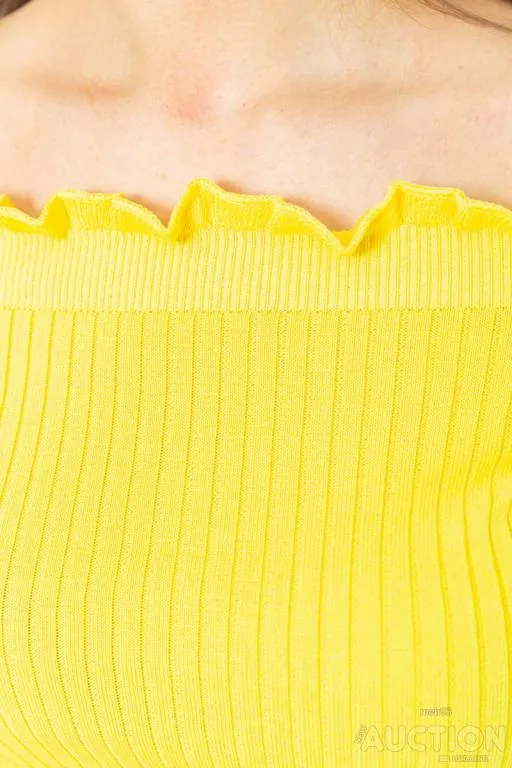 Топ женский нарядный в рубчик, цвет желтый, 204R020 Де купити