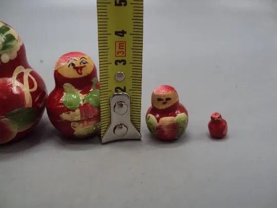 Купити Матрешка дерево матрешки высота 1 см, 2 см, 3,4 см, 4,7 см, 6,8 см №13806