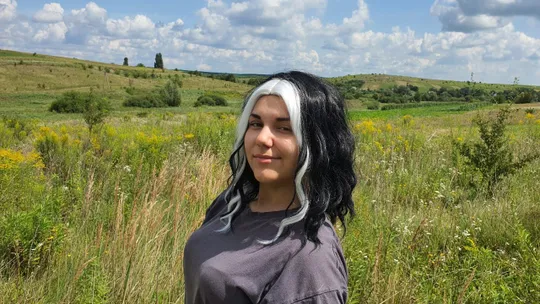 Перука чорна з білими прядками Р-15 З аукціону