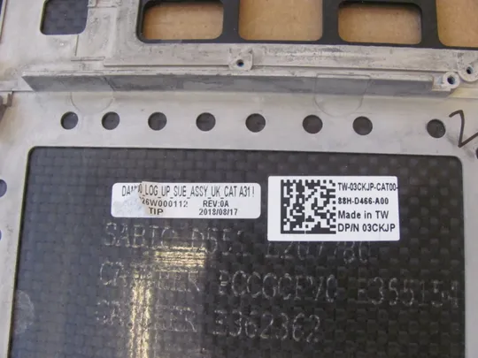 номер0912-3 Кришка панель палмрест 03CKJP AQ26W000112  для DELL XPS 15 9570 7590 Precision 5530 5540  оригінал Торговий майданчик