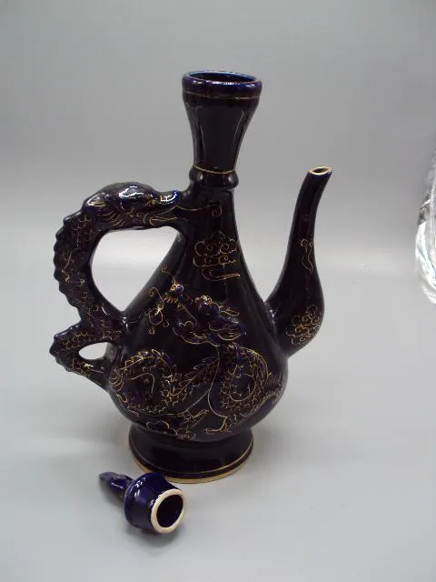 Графин штоф кувшин чайник фарфор кобальт дракон высота с крышкой 30,5 см, без 26 см №14051 Де купити