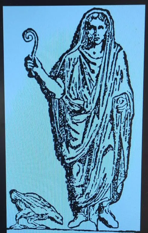 Монета Рима-Предметы предсказателя будущего в Древнем Риме-авгура, серебро, 205 год н.э. sg771 Продаж