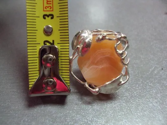 Кольцо сердолик листочки листья авторская работа серебро 925 проба Украина 14,53 г 18 р №11915 Недорого