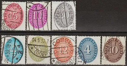 фото, 1927/33 - Німеччина - Службові - Деномінація - Овали Mi.124-31 _37,50 €