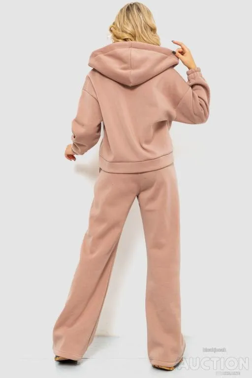 Спорт костюм женский на флисе, цвет бежевый, 102R402 Продаж