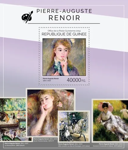 фото, Гвинея-Живопись -Ренуар-2014. Чистый полный красивый комплект.MNH.