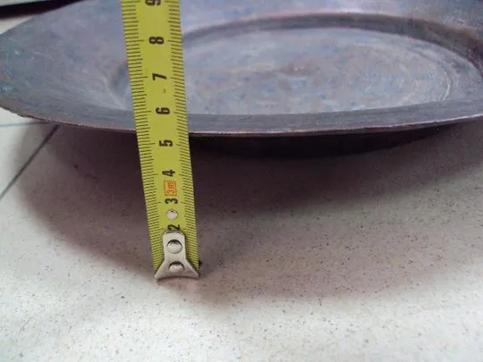 Поднос круглый тарелка медь высота 5,5 см, диаметр 36,5 см (№1261) З аукціону