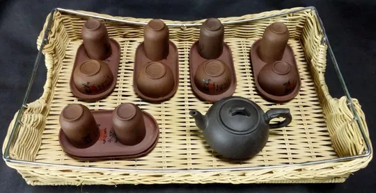 Китайский набор для чайной церемонии 4 чайные пары + чайник + поднос Продаж