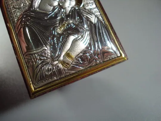 Икона Божья матерь Умиление богородица иконка серебро 925 проба Laminato Ag Италия 5,4х3,8 см №15304 Продаж