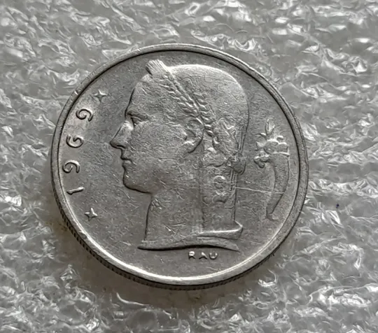 (5618) 1 франк 1969 Бельгія (Бельгия) легенда французькою 'BELGIQUE' Ціна