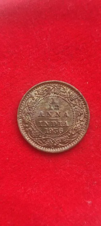 Купити 1936 г монета 1/12 Анна Индия под Британией король Георг5-й медь 1,65грам pn882