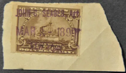 фото, США Непочтовая Гербовая Фискальная Корабль 1898