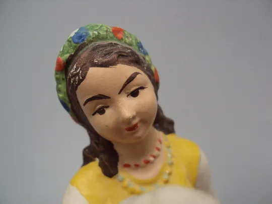 Фигура гипс статуэтка девушка и ягненок овечка украинка с ягненком овечкой высота 11,5 см №15607МЯ Характеристики