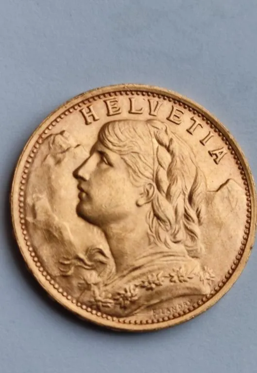 Купити 1935 год золотая монета 20 франков Швейцария Гельвеция q 6.45 грам 900 проба N3