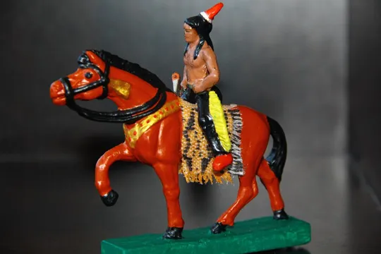 индеец на коне LEYLA 1:25 МАССА - КОМПОЗИТ ФРГ 40-50е годы 70-75мм Де купити