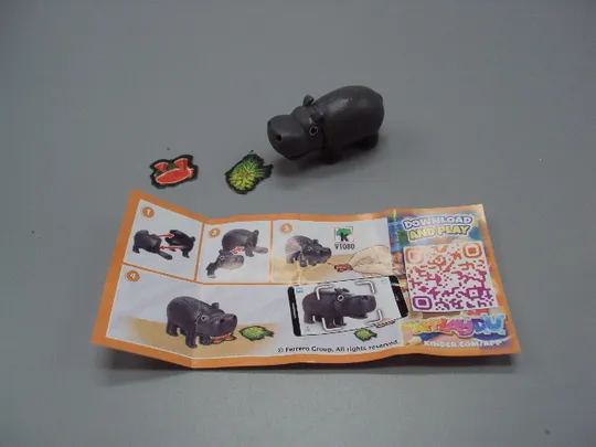Купити Фигурка киндер сюрприз VT080 Ferrero бегемот и еда бегемотик животные №18610л