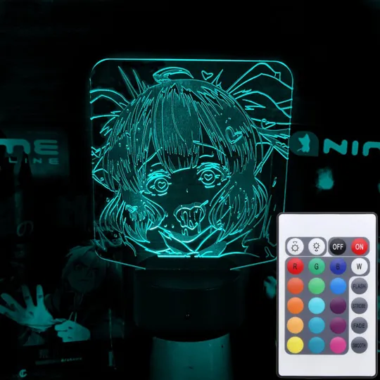 Акриловий світильник-нічник з пультом 16 кольорів Ахеґао tty-n001813 Ціна