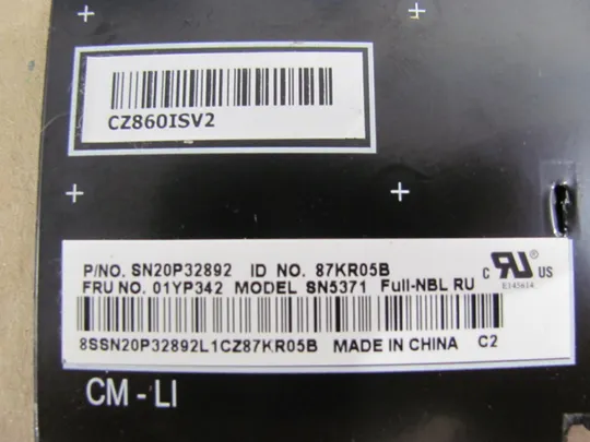 629-26 клаватура робоча SN20P32892 01YP342  для Lenovo ThinkPad L480  E480 L480 T480S T490 оригінал Продаж