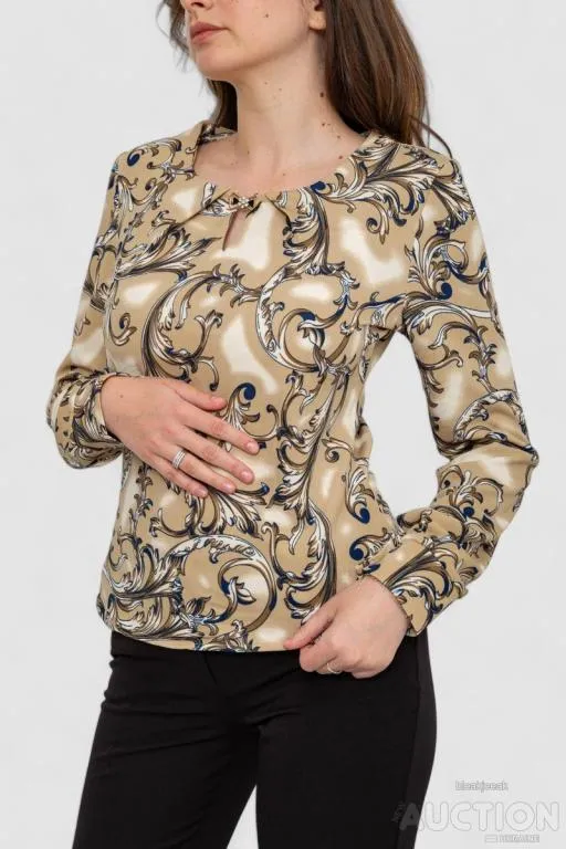 Блуза шифоновая, цвет темно-бежевый, 186R198 З аукціону