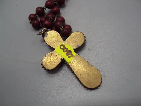 Крест нательный эмаль Итальянская мозаика крестик и бусы четки длина 5 см и 29 см №13823 Де купити