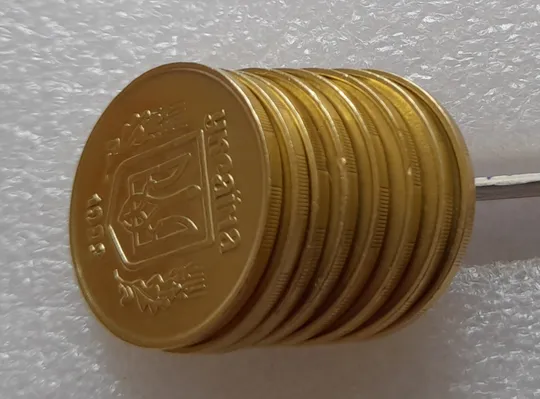 (2452) 50 копійок 1992 2.1ААм здвоєння елементів зображення реверса - 8 монет одним лотом (50 копеек 1992 2.1ААм брак) Продаж