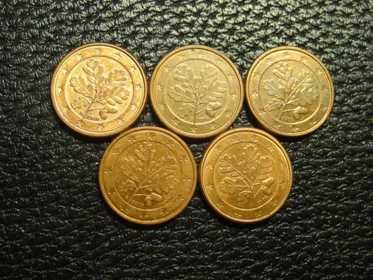 1 євроцент Німеччина 2008 (всі монетні двори) Ціна