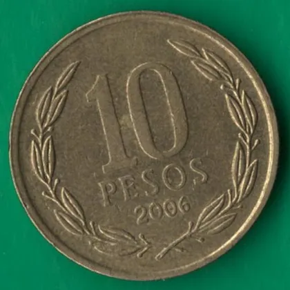 фото, 10 песо 2006 року Чилі [МВ]