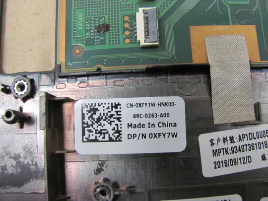 592-5  Кришка панель палмрест тачпад 0XFY7W для Dell Latitude E7470  оригінал На торгах