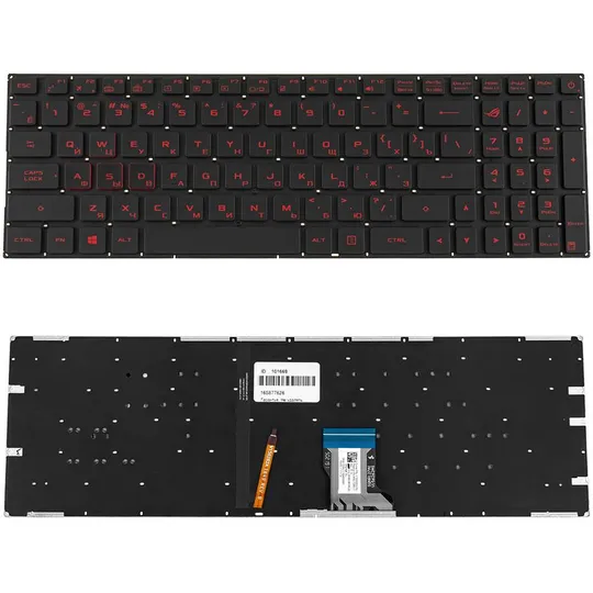 Клавіатура для ноутбука ASUS (GL502VM, GL502VT ) rus, black, без фрейма, підсвічування клавіш(оригінал) Ціна