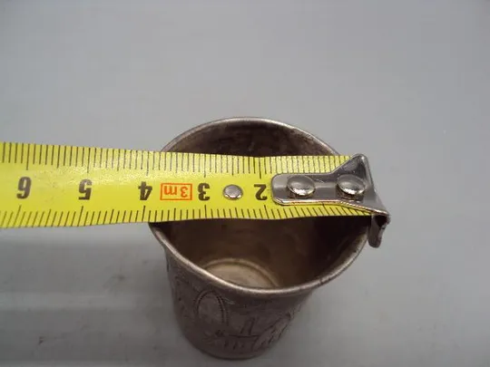 Купити Рюмка стопка узор архитектура серебро 84 проба клеймо голова вес 20,28 г размер 4,7х3,9 см №321