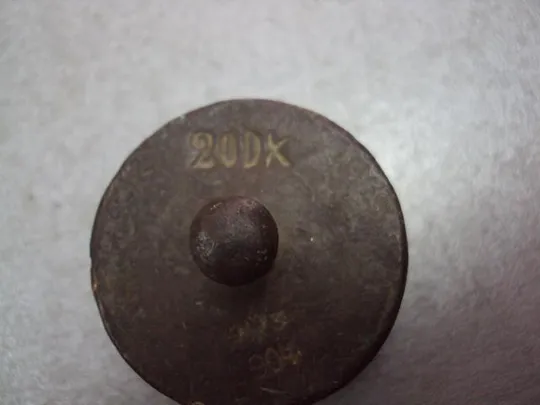 Гиря клейма 20 DK 904 гирька высота 3 см, диаметр 3,5 см №11611 Продаж
