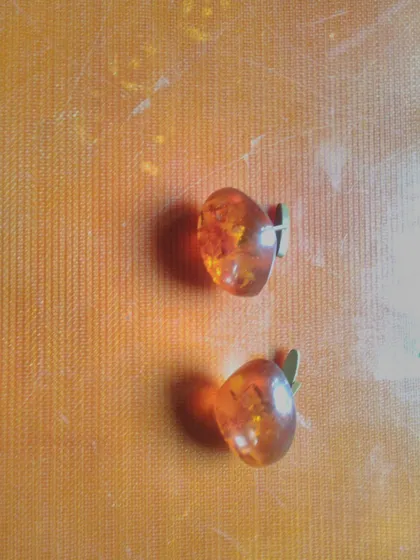 фото, Запонки янтарные.