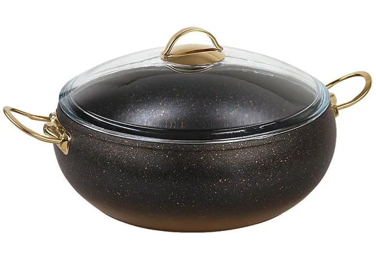 Кастрюля со стеклянной крышкой OMS 3141-22-Bronze 3,5 л 22 см Ціна