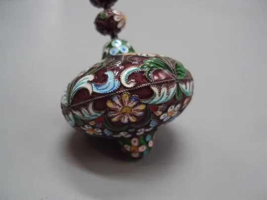 Фигура миниатюра статуэтка юла эмаль клуазоне с перегородками узор цветы клуазонне дзига №18642 Продаж