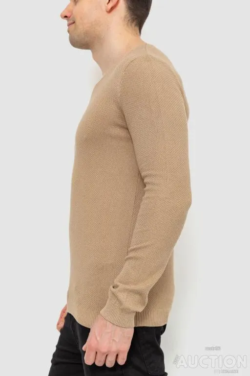 Свитер мужской однотонный, цвет бежевый, 214R2003 З аукціону