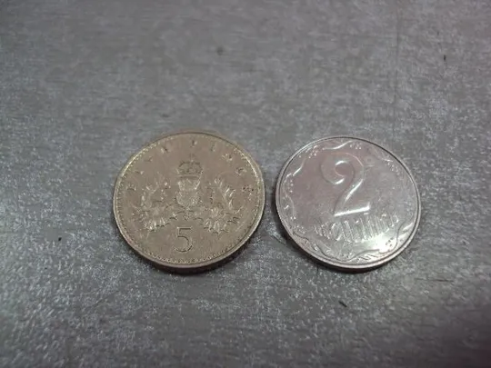 монета великобритания 5 пенсов 1990 №9589 Ціна