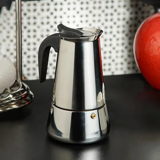Гейзерная кофеварка "Генуя", нержавеющая сталь На 4 чашки Ціна