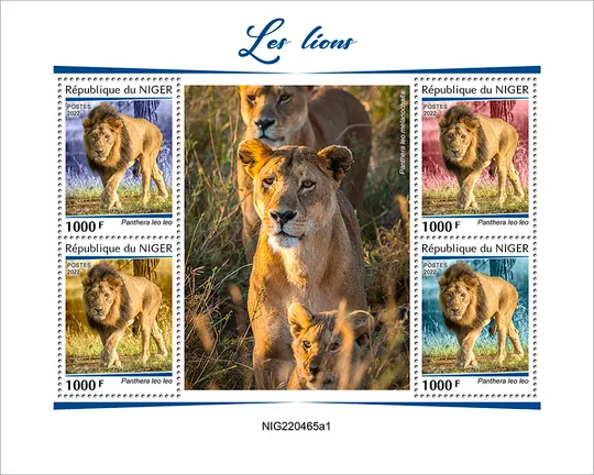 Нигер-Львы-2022. Оптовый Лот! Чистые полные изумительно красивые-4 комплекта. MNH. Інтернет-аукціон