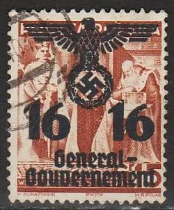 фото, 1940 - Рейх GG - Надрук 16 Mi.34 _гаш