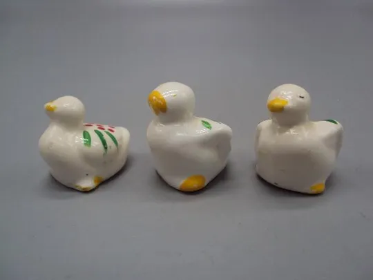 Фигура керамика миниатюра утка уточка Европа уточки высота 2,8 см и 3,1 см утки лот 3 шт №11014 Ціна