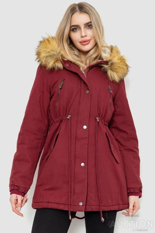 Парка женская зимняя, цвет бордовый, 244R6912 Ціна