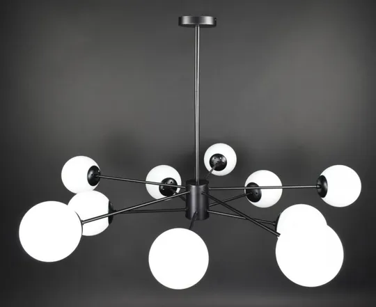 Купити Люстра потолочная на 10 лампочек 27783 Черный 40-70х116х116 см.