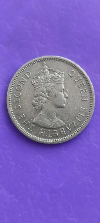 Купити 1 доллар 1960 год монета Гонконга королева Елизавета Вторая gt876