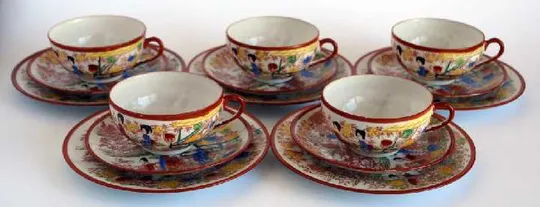 Чайний сервіз Гейша порцеляна Kutani Japan З аукціону