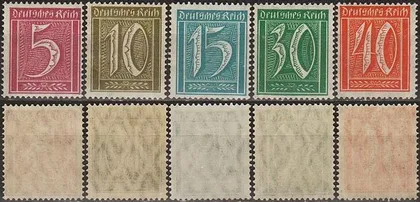 фото, 1921 - Німеччина - Стандарт - Цифри wmk.1 Mi.158-63 _3,60 € **